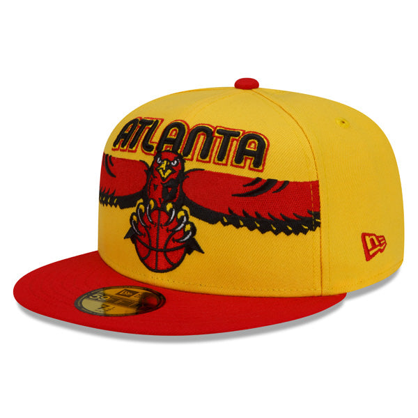 Atlanta Hawks New Era NBA 2022 CITY EDITION Official 59Fifty Fitted Hat - Yellow/Red