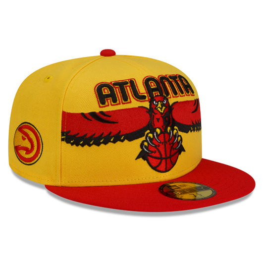 Atlanta Hawks New Era NBA 2022 CITY EDITION Official 59Fifty Fitted Hat - Yellow/Red