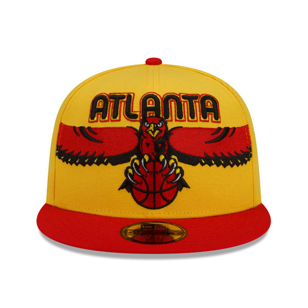 Atlanta Hawks New Era NBA 2022 CITY EDITION Official 59Fifty Fitted Hat - Yellow/Red