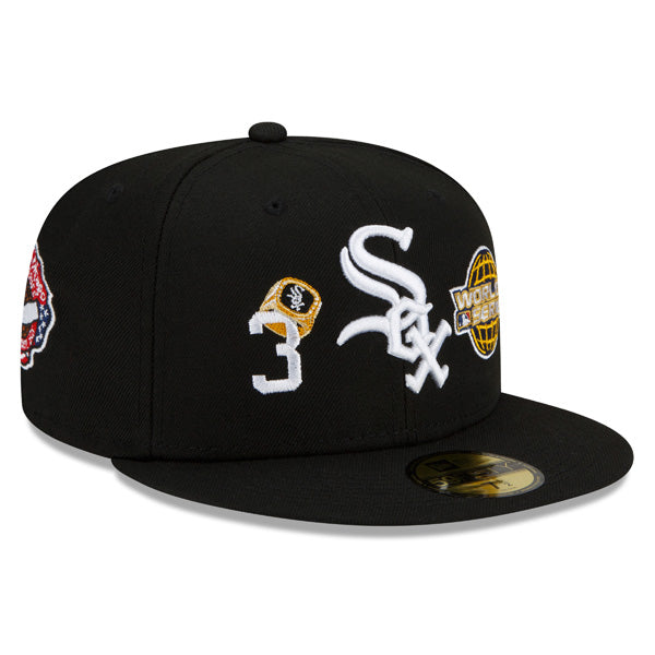 Chicago White Sox New Era MLB Exclusive COUNT THE RINGS 59Fifty Fitted Hat - Black/Gray Bottom