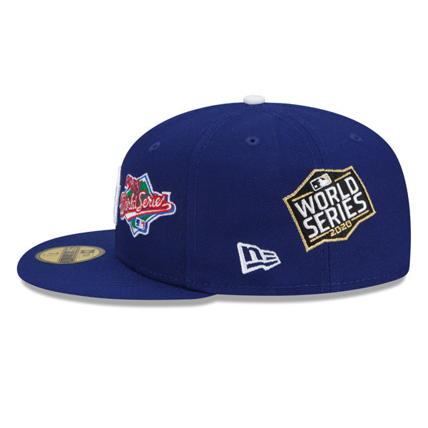 Los Angeles Dodgers New Era MLB Exclusive COUNT THE RINGS 59Fifty Fitted Hat - Royal/Gray Bottom