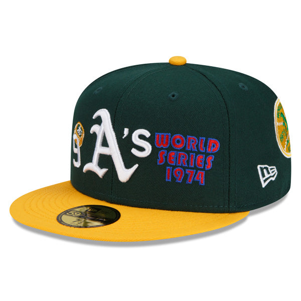 Oakland Athletics New Era MLB Exclusive COUNT THE RINGS 59Fifty Fitted Hat - Green/Gray Bottom