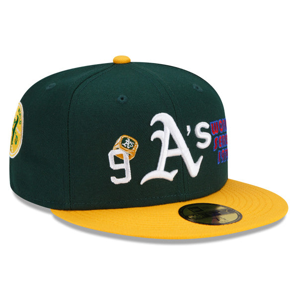 Oakland Athletics New Era MLB Exclusive COUNT THE RINGS 59Fifty Fitted Hat - Green/Gray Bottom