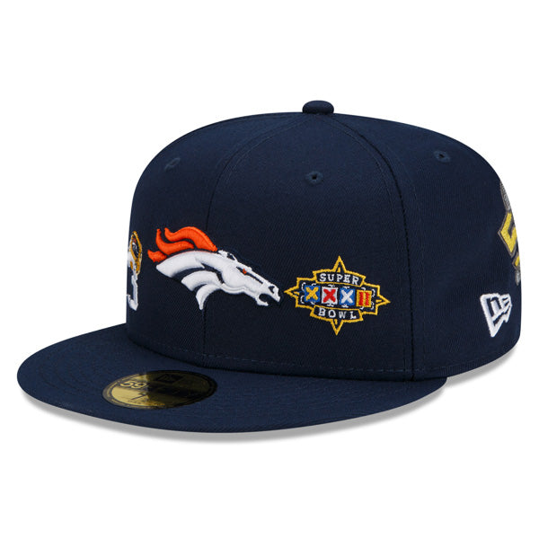 Denver Broncos New Era NFL Exclusive COUNT THE RINGS 59Fifty Fitted Hat - Navy/Gray Bottom