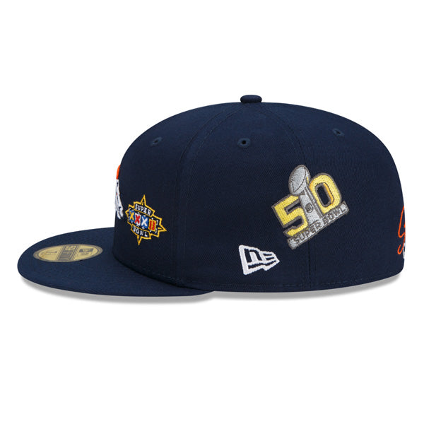 Denver Broncos New Era NFL Exclusive COUNT THE RINGS 59Fifty Fitted Hat - Navy/Gray Bottom