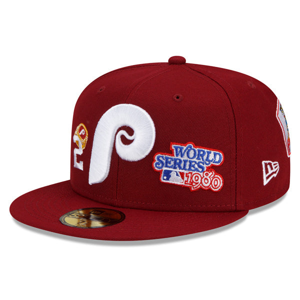 Philadelphia Phillies New Era MLB Exclusive COUNT THE RINGS 59Fifty Fitted Hat - Maroon/Gray