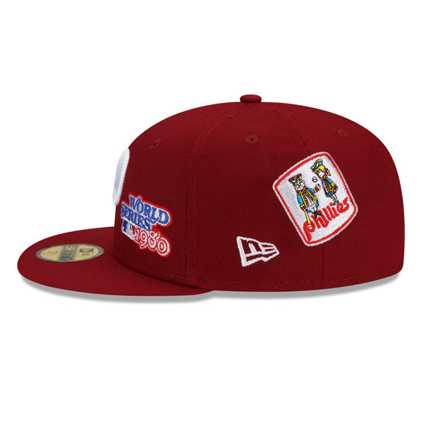 Philadelphia Phillies New Era MLB Exclusive COUNT THE RINGS 59Fifty Fitted Hat - Maroon/Gray