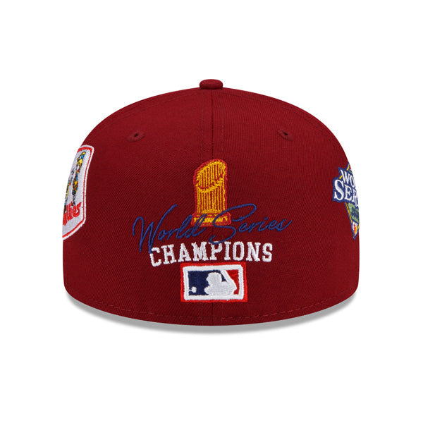 Philadelphia Phillies New Era MLB Exclusive COUNT THE RINGS 59Fifty Fitted Hat - Maroon/Gray