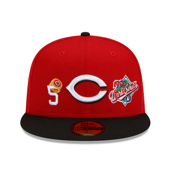 Cincinnati Reds New Era MLB Exclusive COUNT THE RINGS 59Fifty Fitted Hat - Red/Black/Gray Bottom