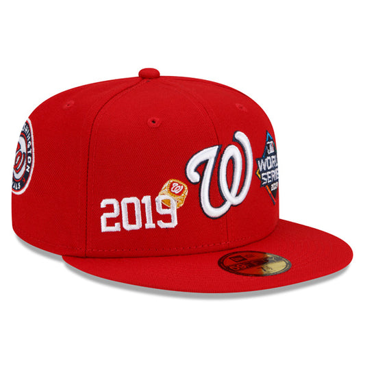 Washington Nationals New Era MLB Exclusive COUNT THE RINGS 59Fifty Fitted Hat - Red/Gray