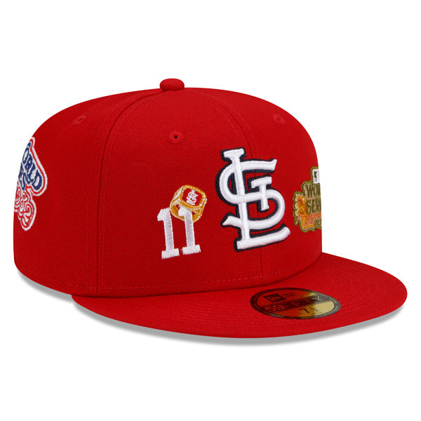 St.Louis Cardinals New Era MLB Exclusive COUNT THE RINGS 59Fifty Fitted Hat - Red/Gray