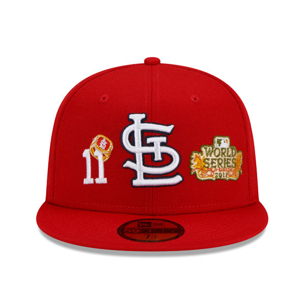 St.Louis Cardinals New Era MLB Exclusive COUNT THE RINGS 59Fifty Fitted Hat - Red/Gray
