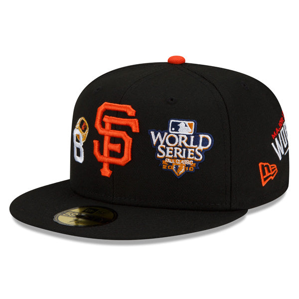 San Francisco Giants New Era MLB Exclusive COUNT THE RINGS 59Fifty Fitted Hat - Black/Gray Bottom