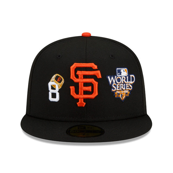 San Francisco Giants New Era MLB Exclusive COUNT THE RINGS 59Fifty Fitted Hat - Black/Gray Bottom