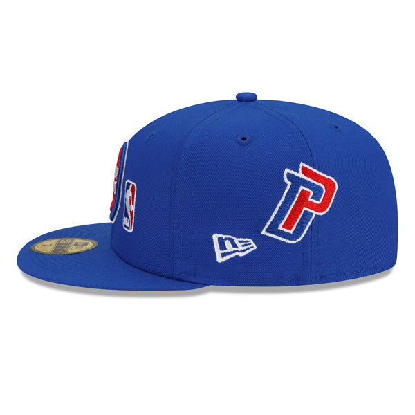 Detroit Pistons New Era NBA Exclusive COUNT THE RINGS 59Fifty Fitted Hat - Royal/Gray Bottom