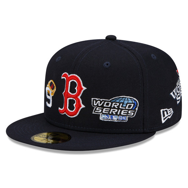 Boston Red Sox New Era MLB Exclusive COUNT THE RINGS 59Fifty Fitted Hat - Nav/Gray