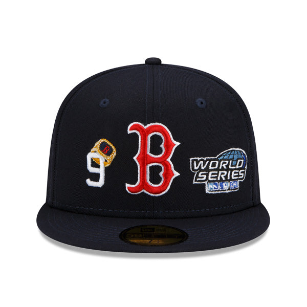 Boston Red Sox New Era MLB Exclusive COUNT THE RINGS 59Fifty Fitted Hat - Nav/Gray