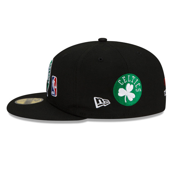 Boston Celtics New Era NBA Exclusive COUNT THE RINGS 59Fifty Fitted Hat - Black/Gray Bottom