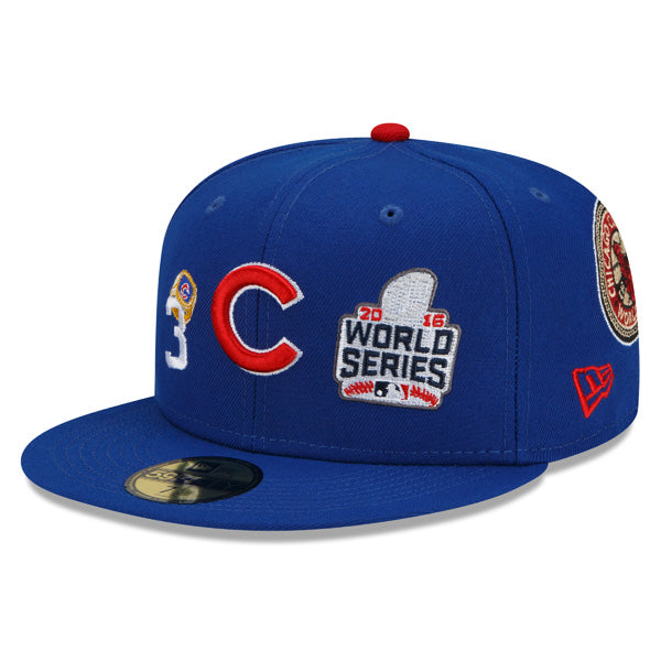 Chicago Cubs New Era MLB Exclusive COUNT THE RINGS 59Fifty Fitted Hat - Royal/Gray Bottom