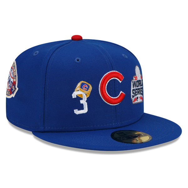 Chicago Cubs New Era MLB Exclusive COUNT THE RINGS 59Fifty Fitted Hat - Royal/Gray Bottom