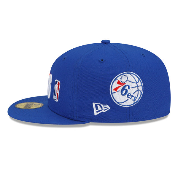 Philadelphia 76ers New Era NBA Exclusive COUNT THE RINGS 59Fifty Fitted Hat - Royal/Gray Bottom