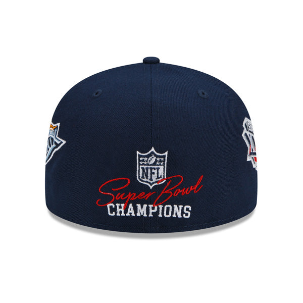 New England Patriots New Era NFL Exclusive COUNT THE RINGS 59Fifty Fitted Hat - Navy/Gray Bottom