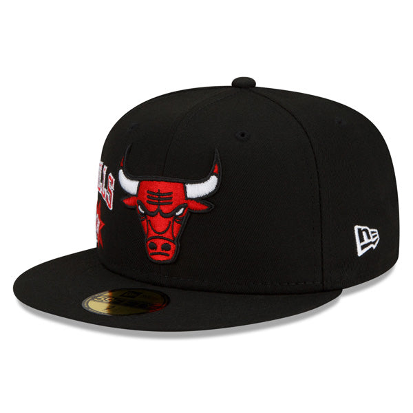 Chicago Bulls New Era NBA Exclusive CLUSTER 59Fifty Fitted Hat - Black/Gray Bottom