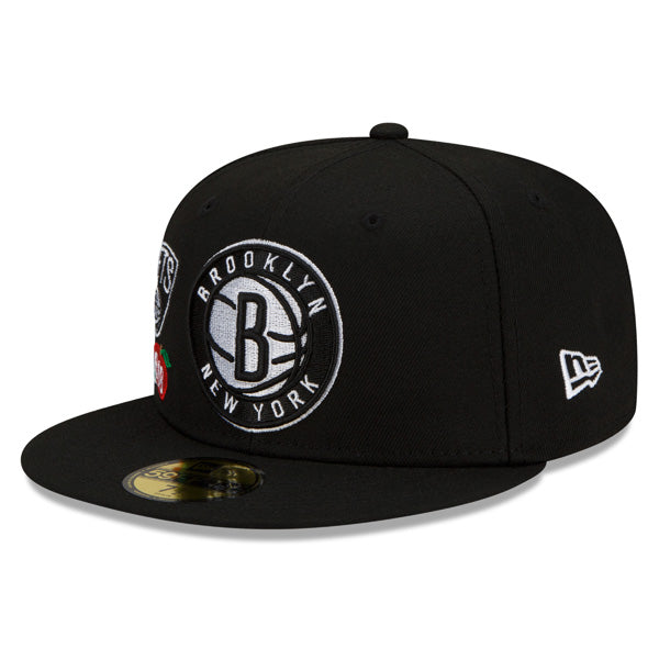 Brooklyn Nets New Era NBA Exclusive CLUSTER 59Fifty Fitted Hat - Black/Gray Bottom