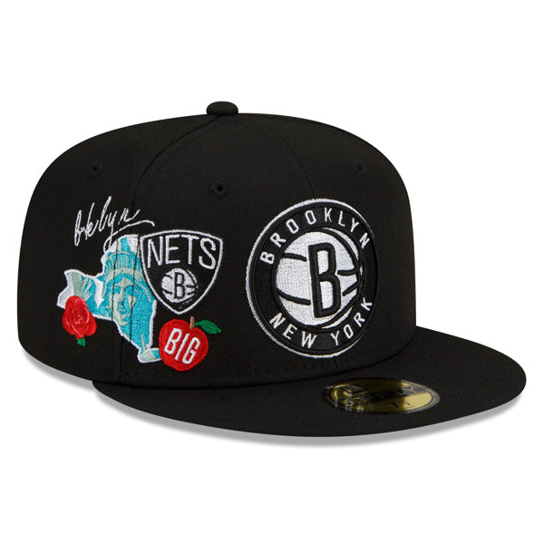 Brooklyn Nets New Era NBA Exclusive CLUSTER 59Fifty Fitted Hat - Black/Gray Bottom