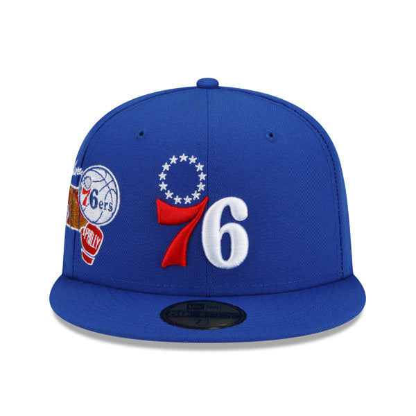 Philadelphia 76ers New Era NBA Exclusive CLUSTER 59Fifty Fitted Hat - Royal/Gray Bottom