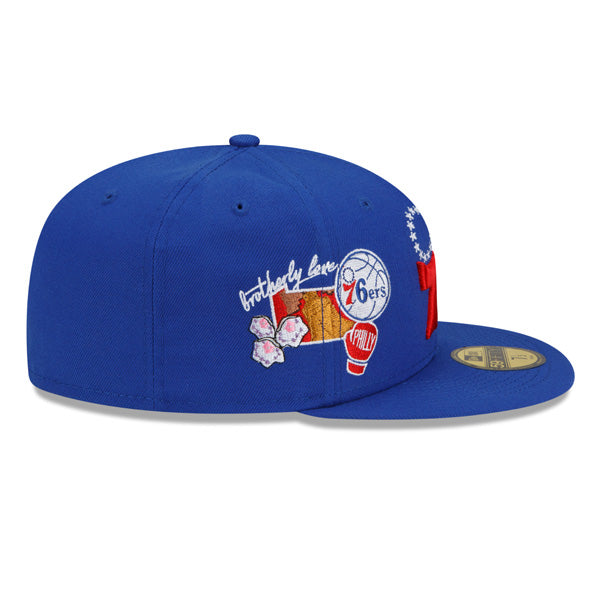 Philadelphia 76ers New Era NBA Exclusive CLUSTER 59Fifty Fitted Hat - Royal/Gray Bottom