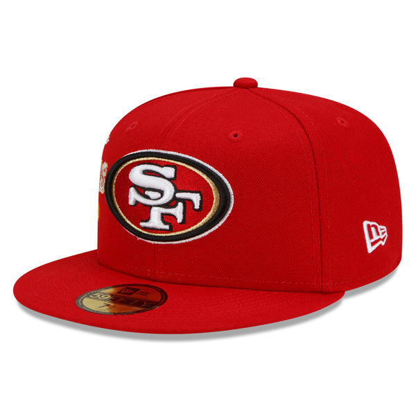 San Francisco 49ers New Era NFL Exclusive CLUSTER 59Fifty Fitted Hat - Scarlet/Gray Bottom