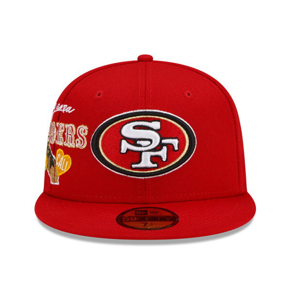 San Francisco 49ers New Era NFL Exclusive CLUSTER 59Fifty Fitted Hat - Scarlet/Gray Bottom