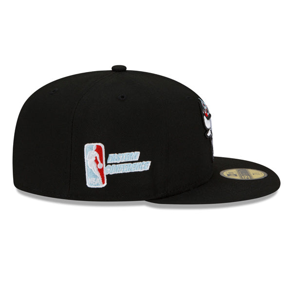 Chicago Bulls New Era NBA EASTERN CONFERENCE New Era Exclusive ON-FIRE 59Fifty Fitted Hat - Black/Sky Bottom
