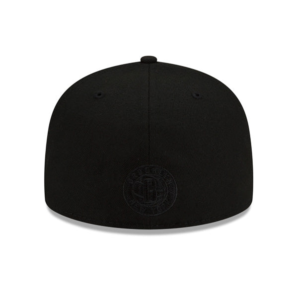 Brooklyn Nets NBA EASTERN CONFERENCE Exclusive New Era ON-FIRE 59Fifty Fitted Hat - Black/Sky Bottom