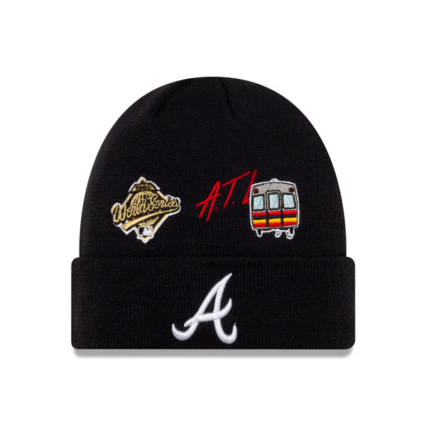 Atlanta Braves New Era WORLD SERIES CITY TRANSIT Cuffed Knit MLB Hat - Navy