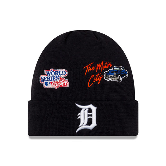 Detroit Tigers New Era WORLD SERIES CITY TRANSIT Cuffed Knit MLB Hat - Navy