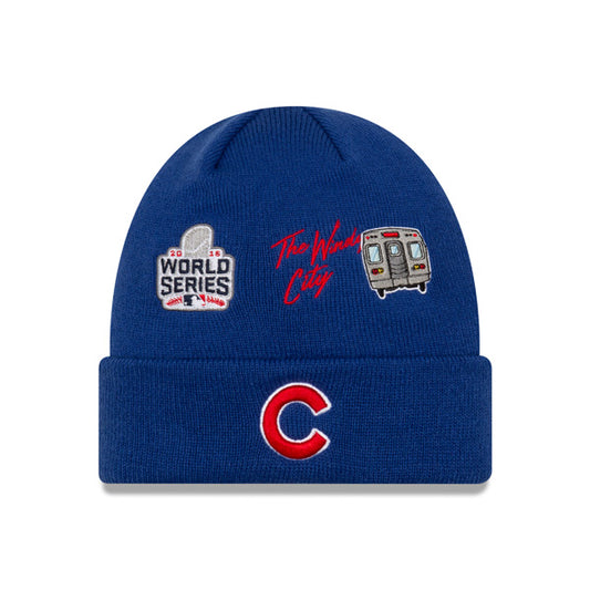 Chicago Cubs New Era WORLD SERIES CITY TRANSIT Cuffed Knit MLB Hat - Royal