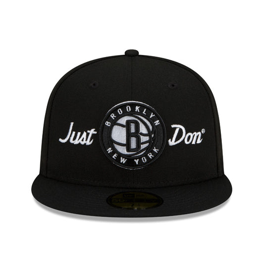 Brooklyn Nets JUST DON Exclusive New Era 59Fifty Fitted NBA Hat - Black/Gray UV