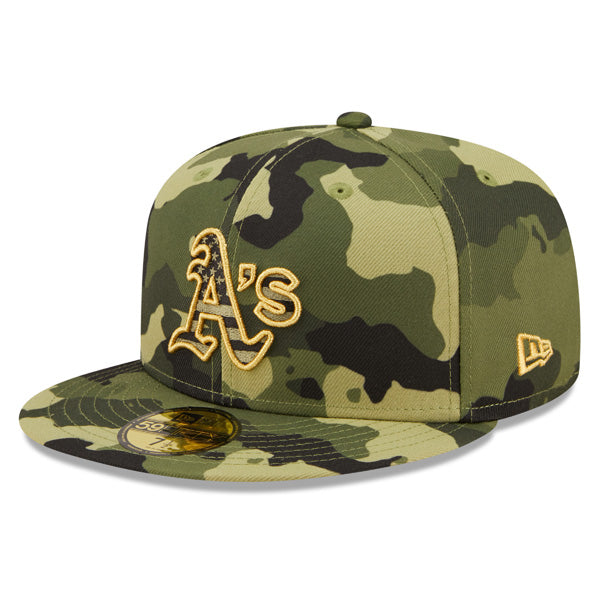 Oakland Athletics New Era 2022 Armed Forces Day On-Field 59FIFTY Fitted Hat - Camo