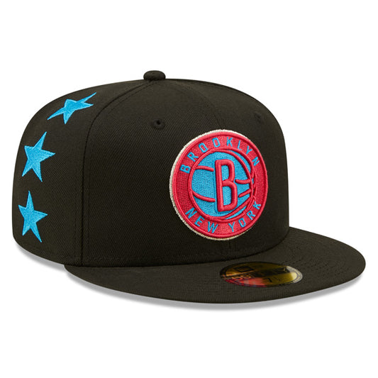 Brooklyn Nets New Era 2022 NBA All-Star Game Starry 59FIFTY Fitted Hat - Black/Vice-Red Bottom