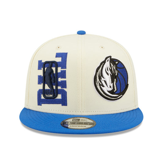 Dallas Mavericks New Era 2022 NBA Draft 9FIFTY Snapback Adjustable Hat - Cream/Blue