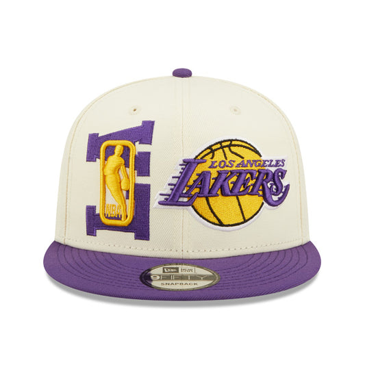Los Angeles Lakers New Era 2022 NBA Draft 9FIFTY Snapback Adjustable Hat - Cream/Purple
