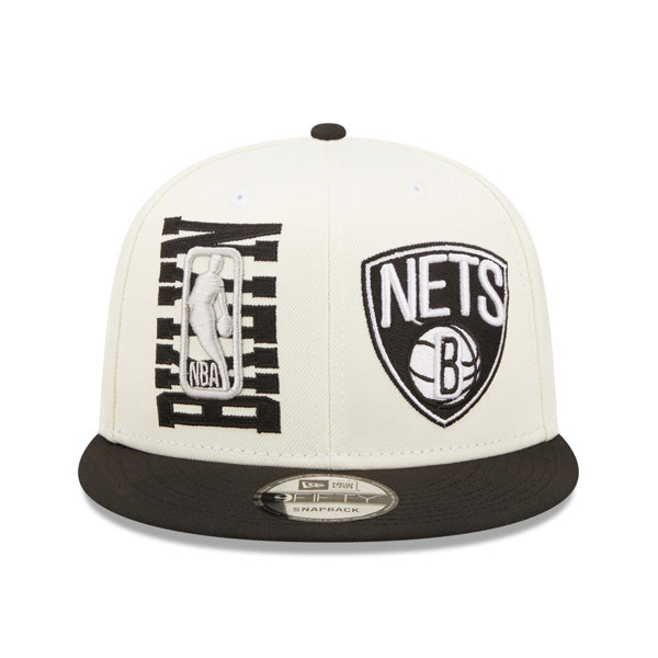 Brooklyn Nets New Era 2022 NBA Draft 9FIFTY Snapback Adjustable Hat - Cream/Black