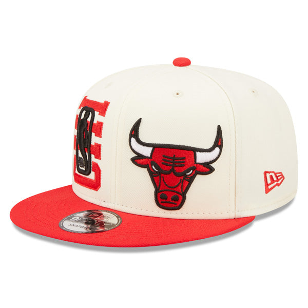 Chicago Bulls New Era 2022 NBA Draft 9FIFTY Snapback Adjustable Hat - Cream/Red