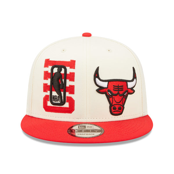 Chicago Bulls New Era 2022 NBA Draft 9FIFTY Snapback Adjustable Hat - Cream/Red