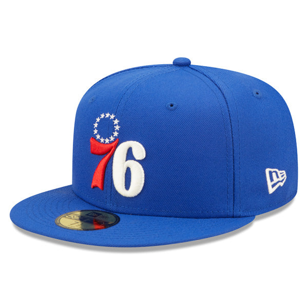 Philadelphia 76ers 3-TIME NBA CHAMPIONS New Era  EXCLUSIVE 59Fifty Fitted Hat - Royal/Pink Bottom