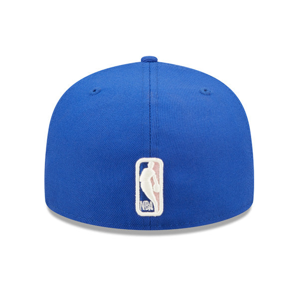 Philadelphia 76ers 3-TIME NBA CHAMPIONS New Era EXCLUSIVE 59Fifty Fitted Hat - Royal/Pink Bottom