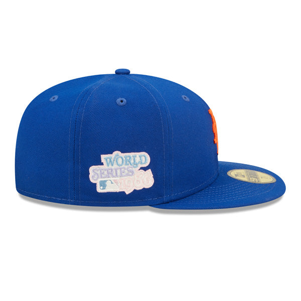 New York Mets 1986 WORLD SERIES New Era POP-ALOT 59Fifty Fitted Hat - Royal/Sky Bottom