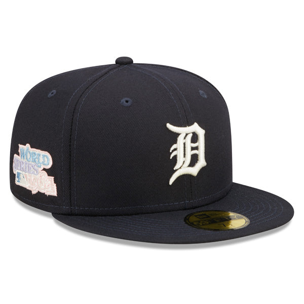 Detroit Tigers 1984 WORLD SERIES New Era POP-ALOT 59Fifty Fitted Hat - Navy/Sky Bottom